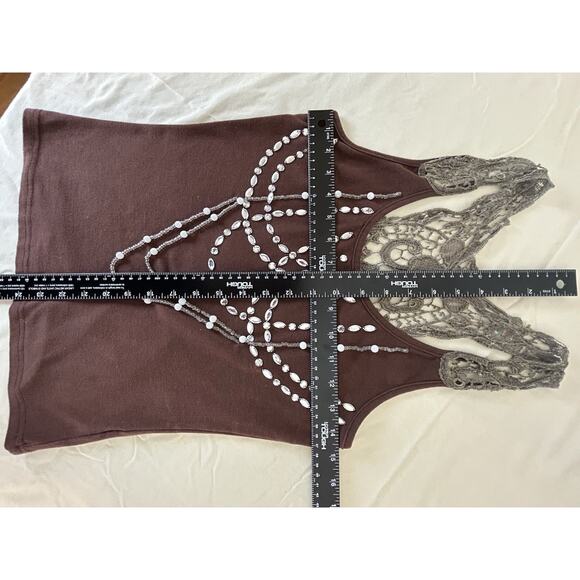 Vintage Tank Disco Boho Fairy Core Indie Punk Racer Back Tank By Fun House - Picture 8 of 8